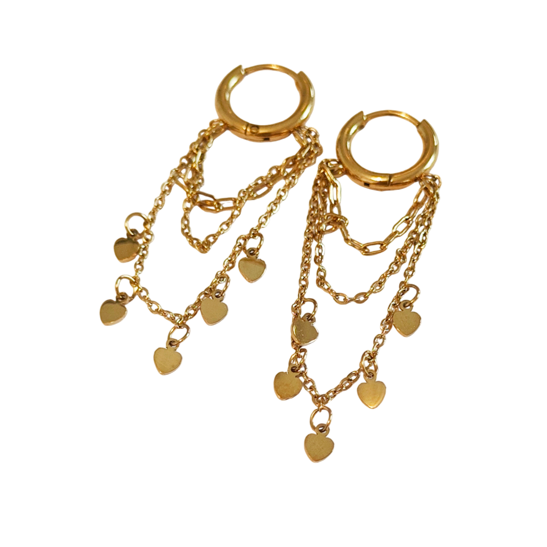 Oorbellen hanging hearts